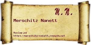 Merschitz Nanett névjegykártya
